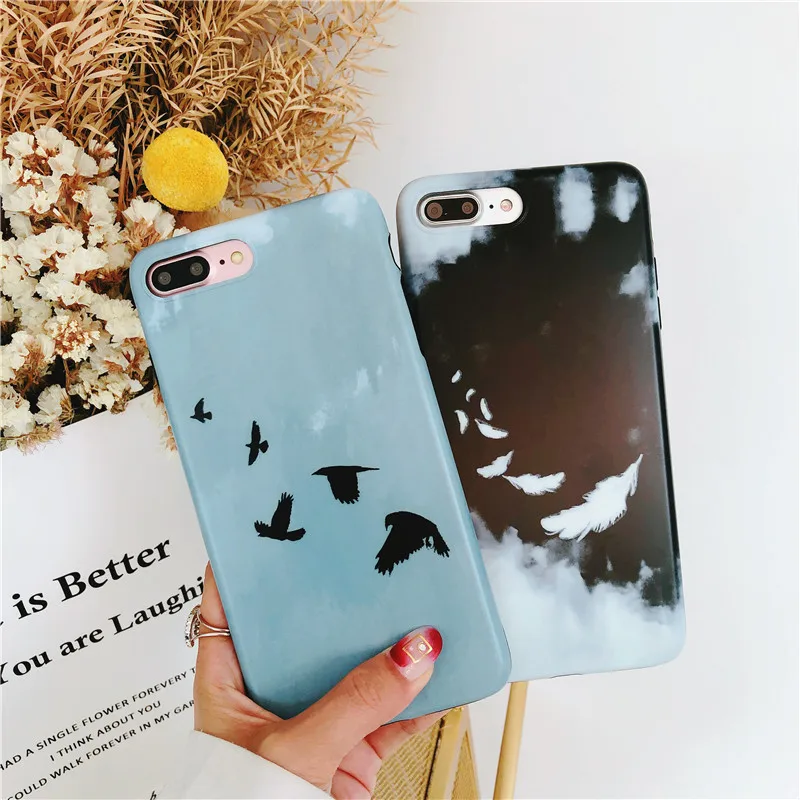 ORYKSZ для iphone x случае роскоши милый мультфильм птица рисунком Телефон чехол 7 8 6 S Plus