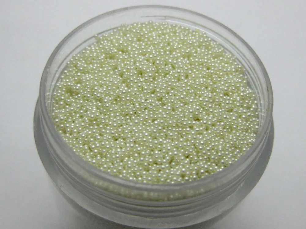 

50Gram Ivory Glass Micro Beads Microbeads No-hole 0.6-0.8mm + Storage Box