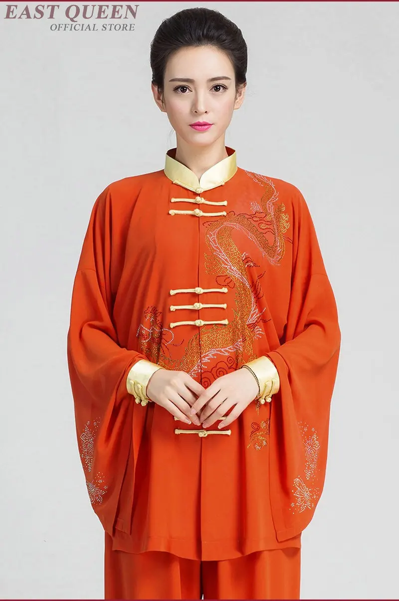 Tai chi одежда Униформа Женский костюм Tai chi одежда женский китайский стиль Дракон брюки костюм Ушу кунг-фу одежда FF1226
