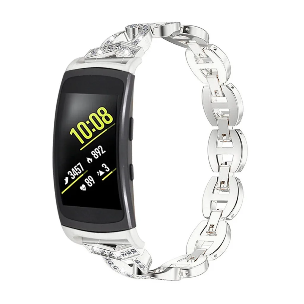 Samsung шестерни Fit 2/Fit 2Pro модные роскошные для женщин браслеты для часов из нержавеющей стали ремешок браслет цепочка Смарт часы ремешок suunto