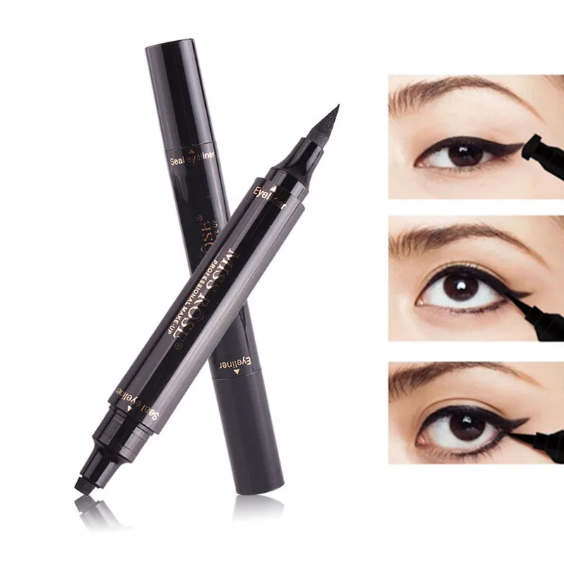 

Eyes Liner Liquid Make Up Pencil Waterproof Black Double-ended Makeup Stamps Eyeliner Pencil