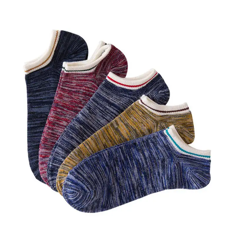 

5 Pairs Men's Invisible Breathable Sweat Ankle Socks Wholesale 10pcs Casual Low Cut Ankle Boat Socks Mens Cotton Soft Sock New