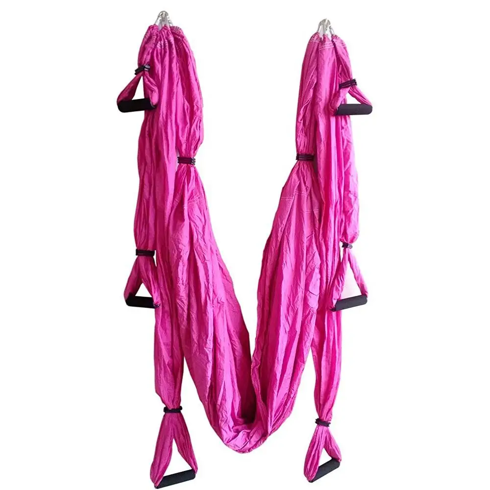 Новые Йога-гамак качели новейшие универсальные Антигравитационные Yoga Hamack ремни для йоги обучение 250*150 см LYN02 - Цвет: Розовый