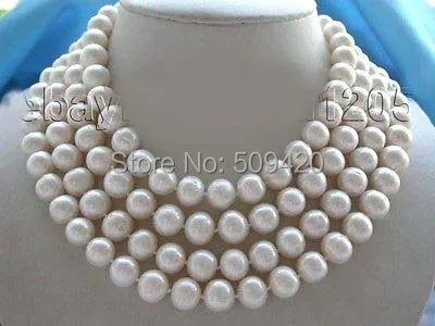 

W&O653 >>>Longest 70" Genuine Natural 10mm Rould white Pearl Necklace