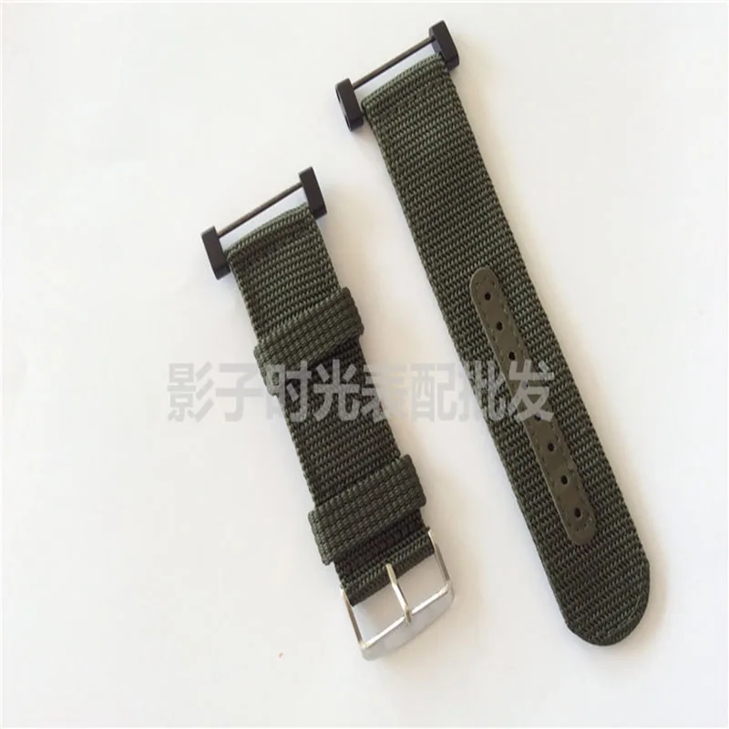 

T-AMQ 24mm Army Green For Nato Suunto Core Nylon+Leather Watch Strap Band Adapters Screwbars Zulu Watchband Smart Bracelet-95