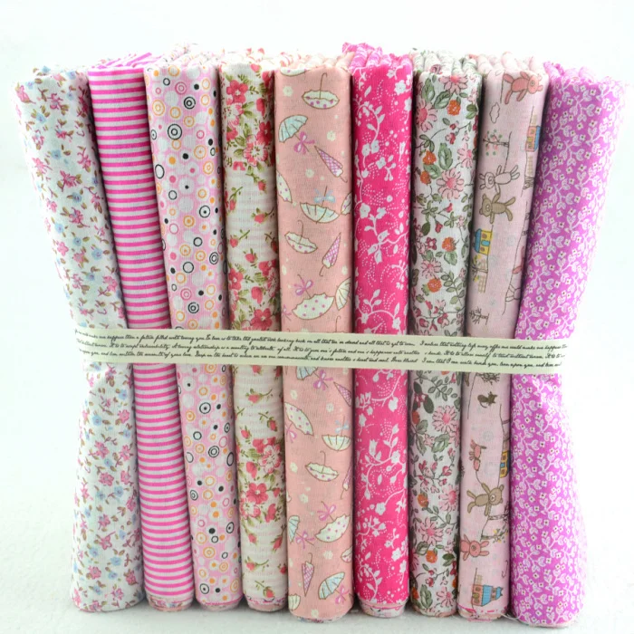 

50CMx50CM 9 Designs Assorted "Kawaii Pink" Cotton Fabric Fat Quaters Tilda cloth Quilting scrapbooking Patchwork Fabric W3B5-1