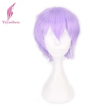 Yiyaobess короткий Косплей парик для мужчин синтетические волосы белый черный красный синий фиолетовый коричневый розовый светловолосый парик для Хэллоуина Костюм Вечерние