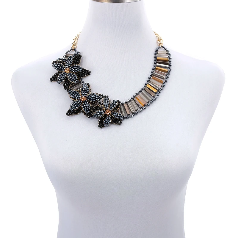 BeUrSelf цветочное ожерелье золотого цвета с цепочкой из бисера ожерелье для женщин этнические модные ювелирные изделия Прямая поставка