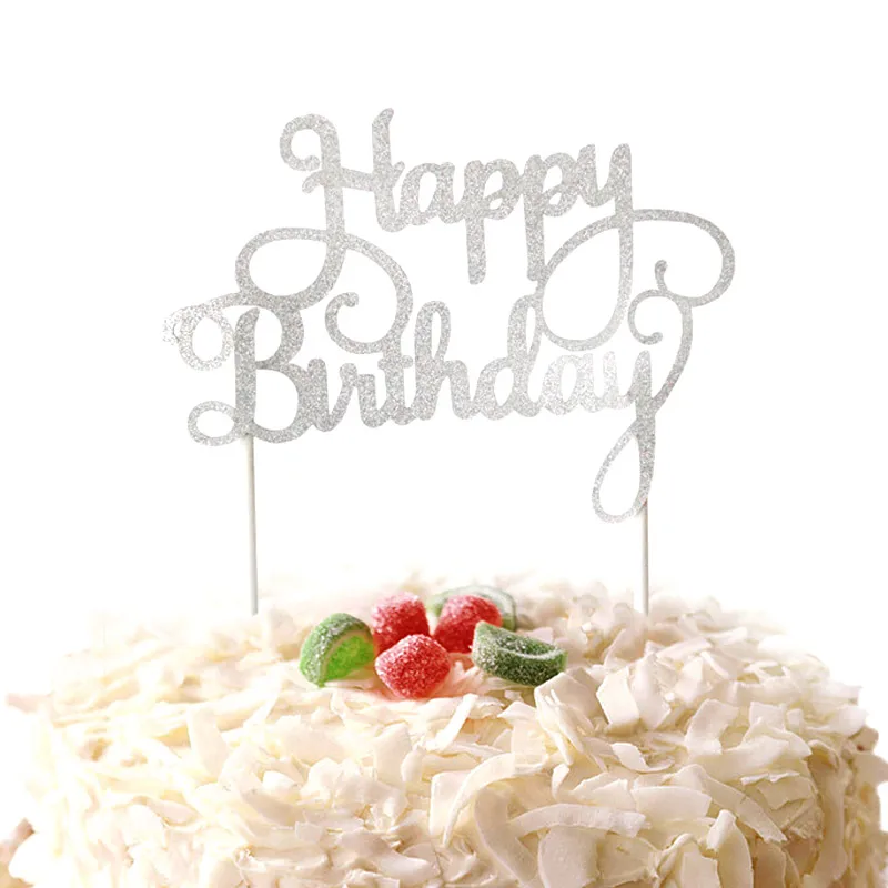 Новый кекс торт Топпер флаги с надписью Happy Birthday двойная палка для семьи день