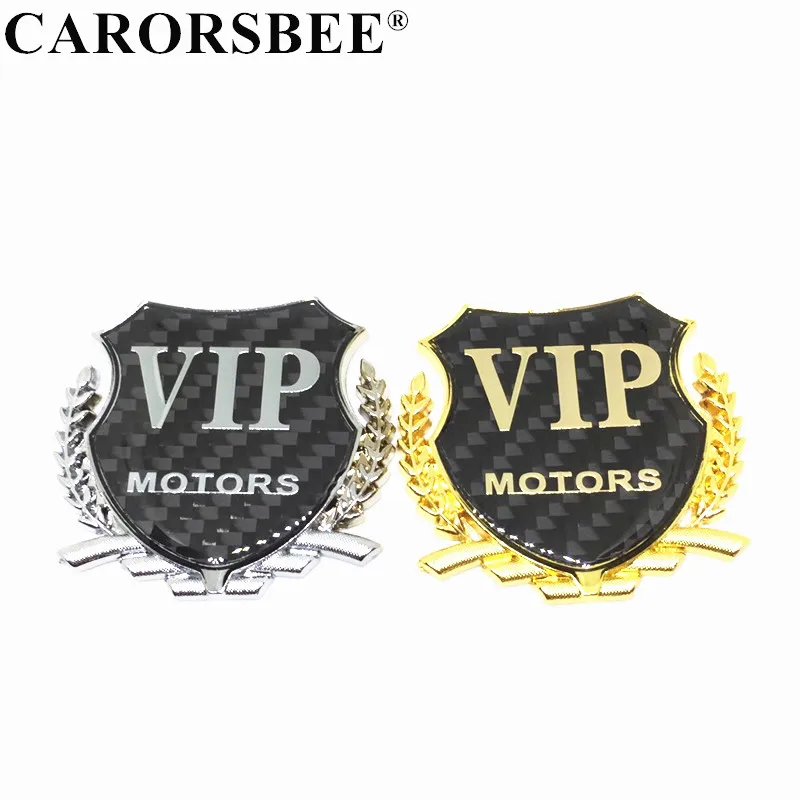 

1 PCS Metal Black carbon fiber 3D Logo VIP MOTORS Car Chrome Emblem Badge Decal Door Window Body Auto Decor motorcycle Sticker