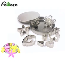 12 шт./компл. Нержавеющая сталь цветок Форма трафареты для нарезки печенья прессформы DIY Sugarcraft Fondant(сахарная) торта прессформы выпечки печенья инструменты для украшения торта