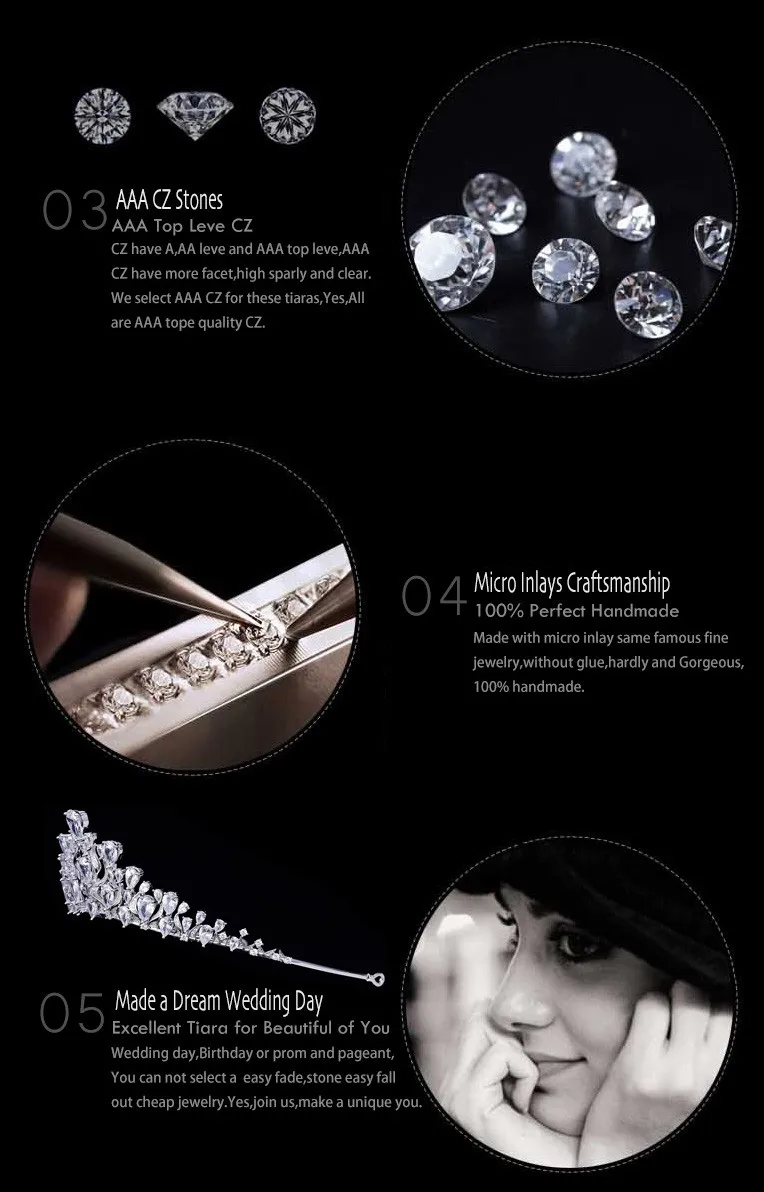 Дизайн полный 5A CZ кубический цирконий классический свадебный серебряный тиара Корона для женщин Девушка аксессуары для волос ювелирные изделия S16433