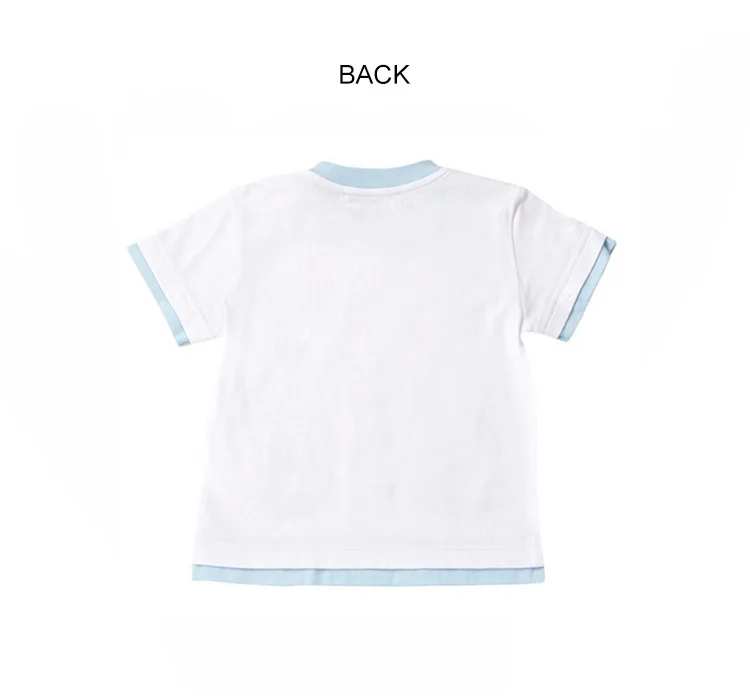 I-baby/одежда для малышей футболка для новорожденных футболки из хлопка с короткими рукавами для мальчиков и девочек, детские футболки с героями мультфильмов, одежда белого и синего цвета