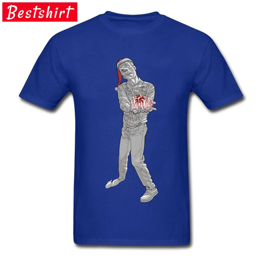Short Sleeve Tops Tees Round Collar 100% Cotton Men T Shirts Christmas Zombie Black and White Gift T Shirts 2018 Hot Sale Christmas Zombie Black and White blue