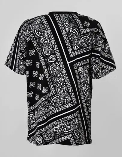 Футболка в стиле хип хоп с принтом пейсли Rhude Bandana черная белая красная|Футболки| |