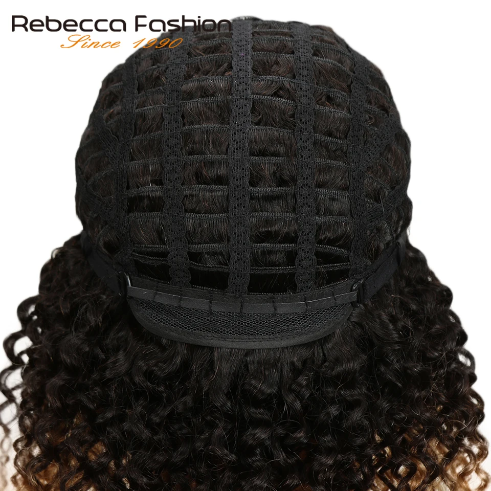 Rebecca перуанские прямые волосы странный вьющиеся волосы Omber блондинка парик машины сделаны Короткие человеческих волос парики для Для