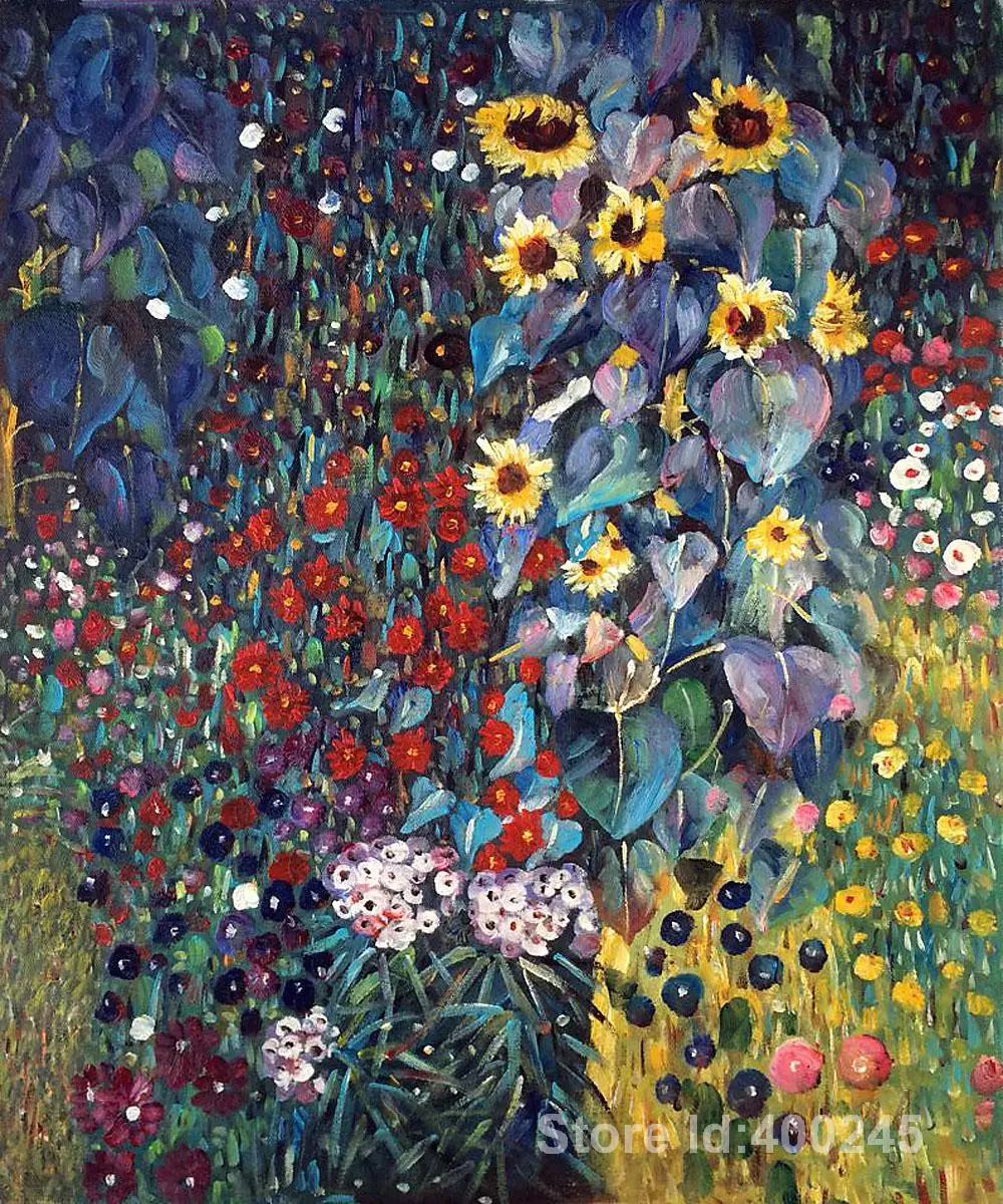 Best Art Reproduction Farm Garden with Sunflowers Gustav Klimt