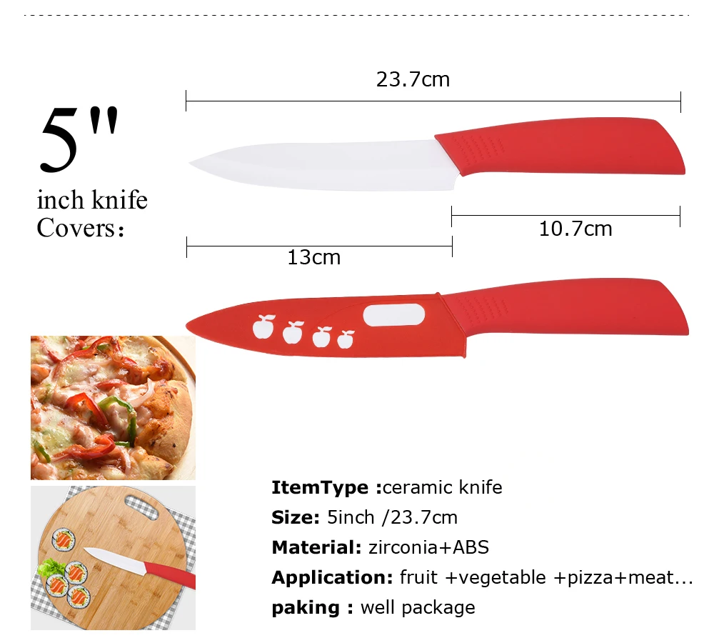 Кухонные ножи, керамические ножи, 3, 4, 5, 6 дюймов, циркониевые белые лезвия для очистки овощей, фруктов, мяса, красочные ручки, набор керамических ножей для приготовления пищи