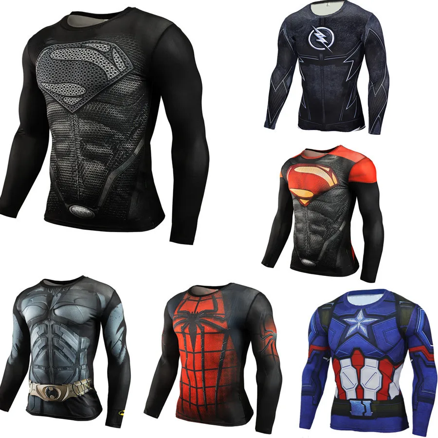 

Men Compression Shirts Bodybuilding Skin Tight Long Sleeves Jerseys Clothings MMA Crossfit Exercise Workout Fitness Sportswear