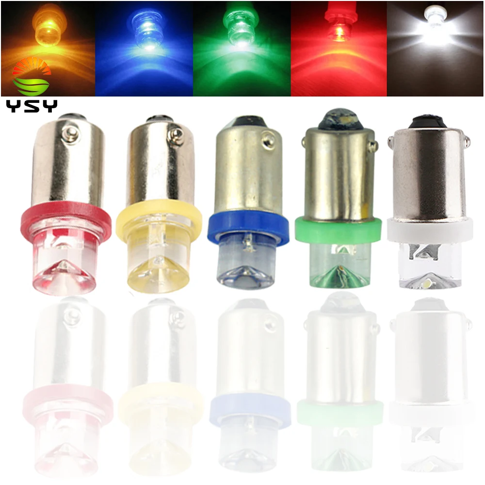 YSY 6V 6.3V DC BA9S T4W T11 LED 1smd Light Bulb Concave Lens Car Styling White Blue Red Amber Green Auto Bulbs 50PCS | Автомобили и