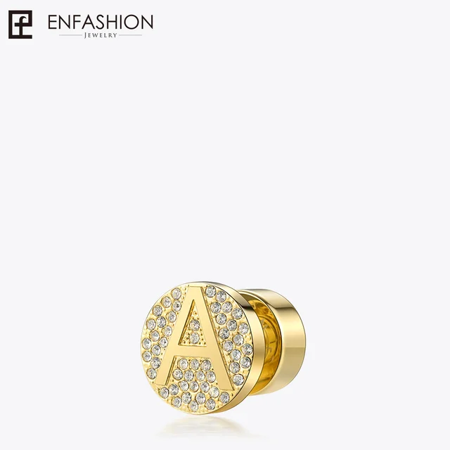 enfashion play series crystal initial brooch pin gold color letter letter pins