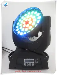 12/лот кольцевой эффект led мыть движущаяся головка 36x18 Вт rgbwauv 6в1 зум led движущаяся головка led кольцо