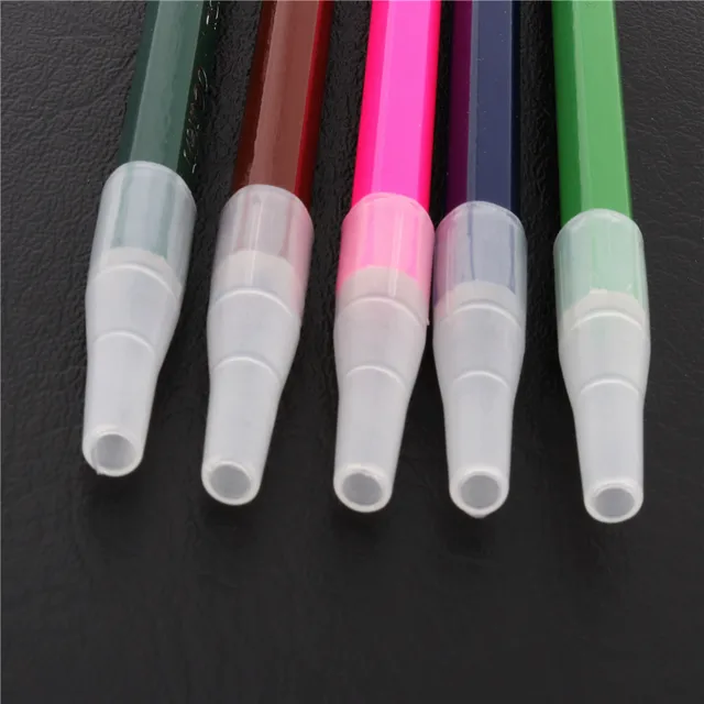 10pcs Transparent white Pencil Cap Pen Cover Student School Office Stationery Supplies 3