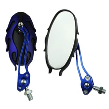 Universal motorcycle mirrors 10MM bike font b motorbike b font rear view side pair blue