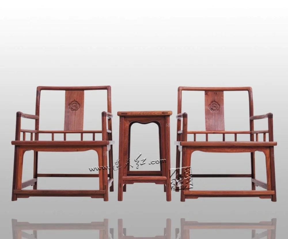 Furniture 3 Sets Asian China Retro Living Rome Coffee Fitment TWO Chair and ONE Tea Table Solid Wood Oriental Classical Rosewood