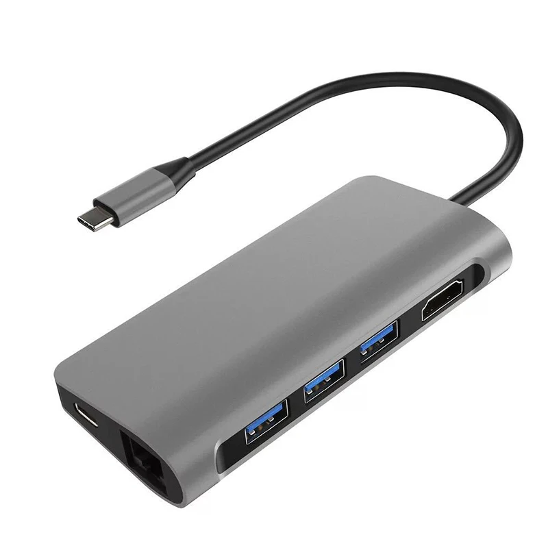 Тип-c отложным воротником hdmi rj45 sd 8 в 1 Multi-Функция USB C хаб-конвертер Тетрадь USB-c док-станции