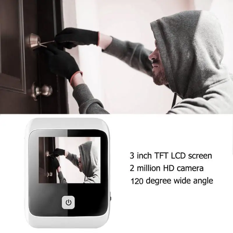  3.0 inch Digital LCD Peephole Viewer Eye Doorbell 170 Degree Wide Angle Digital HD Eye Video Record