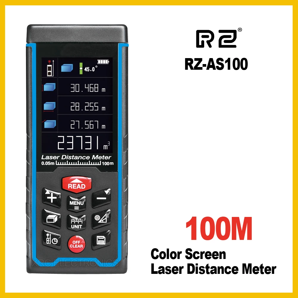 

RZ Original Color Screen Laser Distance Meter Range Finder Rangefinder 50m 70m 100m Tape Trena Ruler Angle Bulid Tool Angle