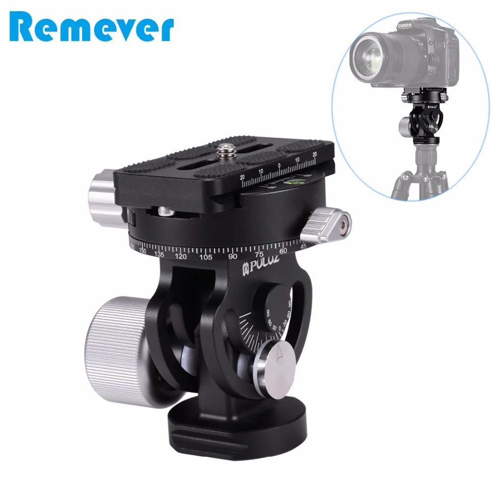 

Portable two-dimensional Gimbal Panoramic Tripod Head for DSLR Cameras Video Recording Photography Head with Quick Release Plate