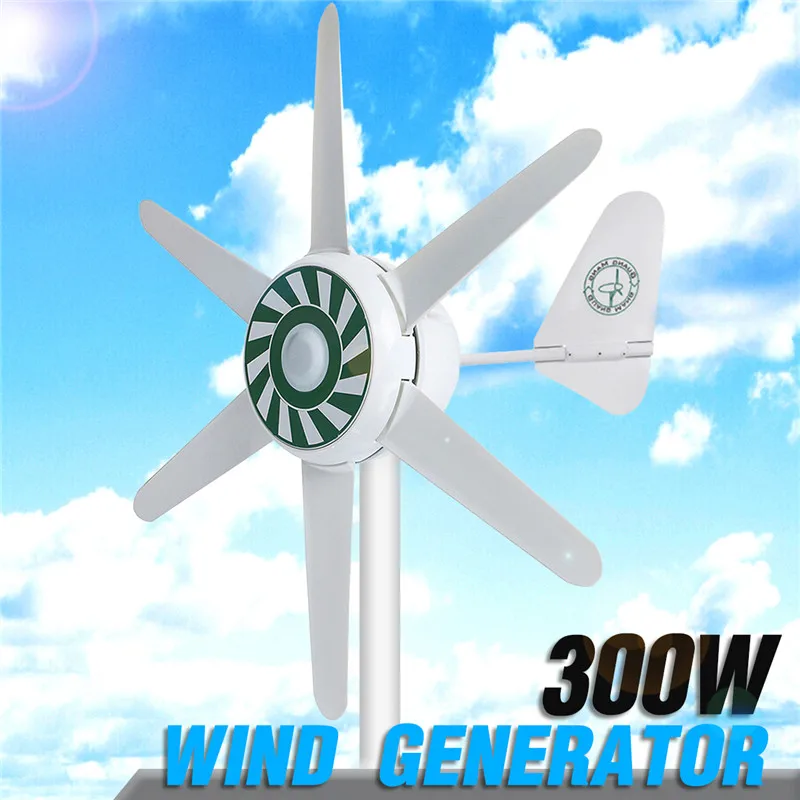 

2018 Best Price 6 Blades AC24V 300W Wind for Turbine Generator & Wind Solar Hybrid Wind Generator Kit Household