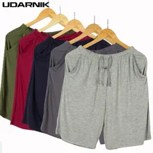 Мужские повседневные свободные шорты из модала, однотонные Короткие Брюки с карманами до середины талии на шнурке, большие размеры, мягкая пляжная одежда для отдыха 906-908