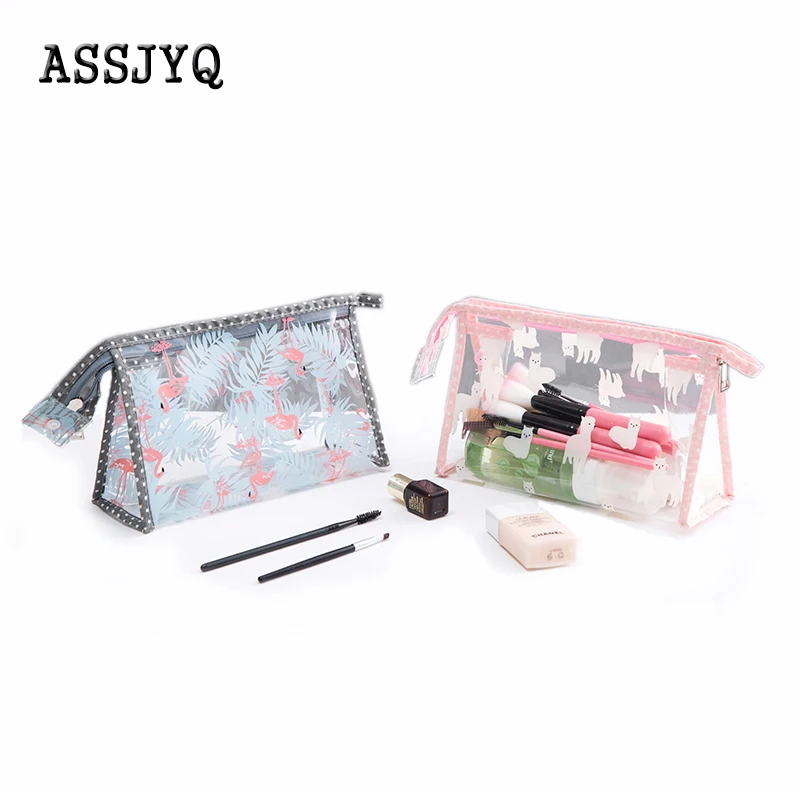 

Fashion Cosmetic Bags Women PVC Toiletry Bag Travel Makeup Bag Organizer Storage Pouch Transparent Pencil case