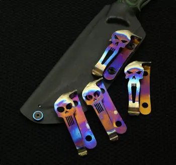 

TC4 Titanium Alloy Roasted Blue Belt Flashlight K Sheath Clip Owl Design Knife Tools Part Button Pocket Clip Material