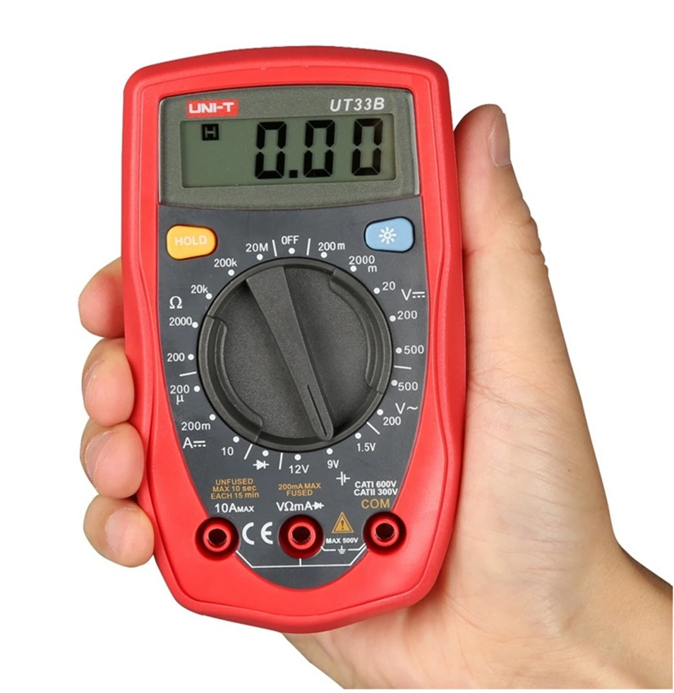 

Mini Palm Size UNI-T UT33B Digital Multimeter Auto Range AC/DC Current Transistor Tester LCD Display Handheld