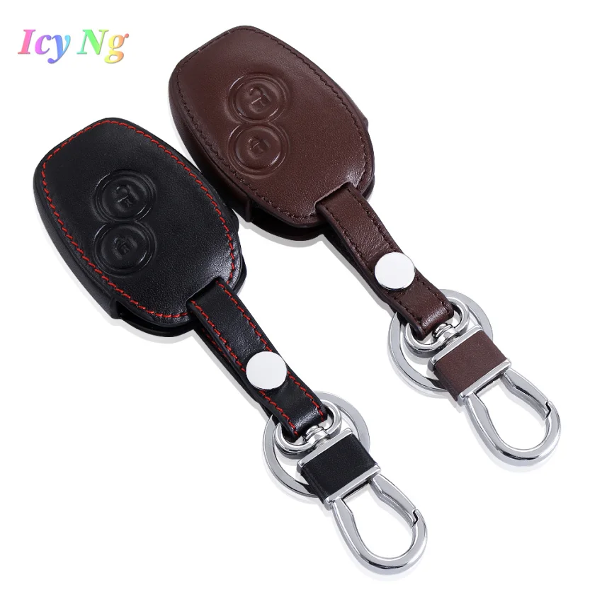 High Quality genuine leather car key cover ,2 button for Renault Clio