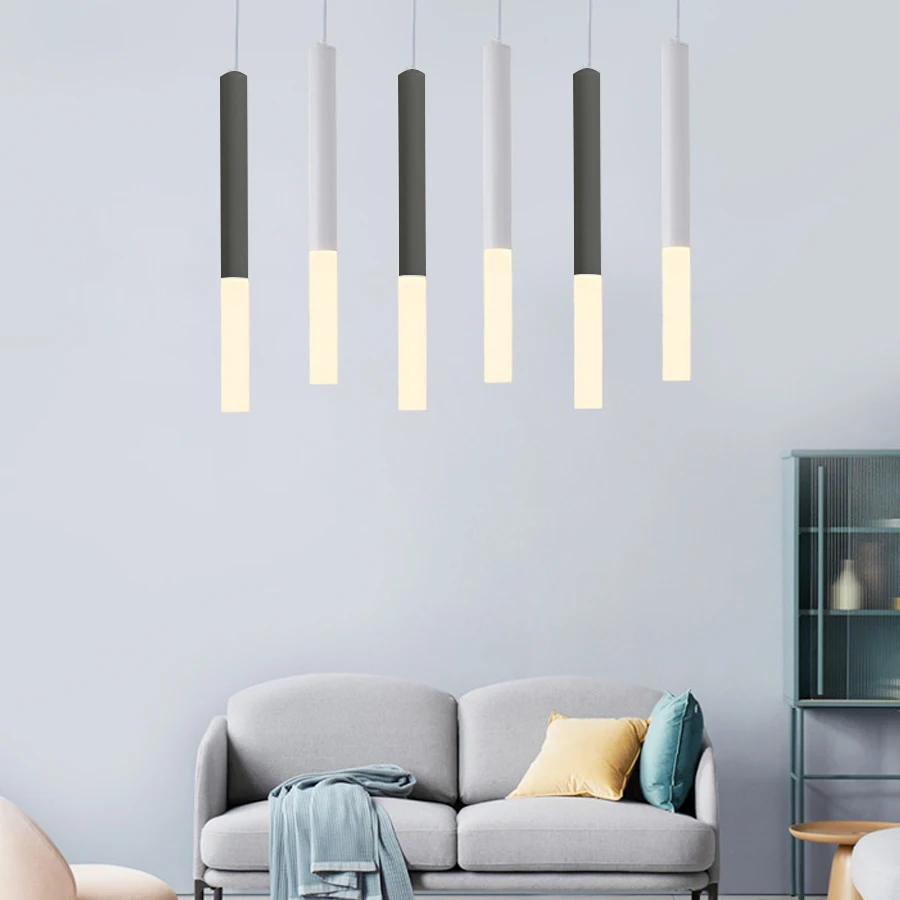  Infrared remote control RGB led Pendant Lamp cylinder light Kitchen Island Dining Room Shop Bar Cou - 32877217717