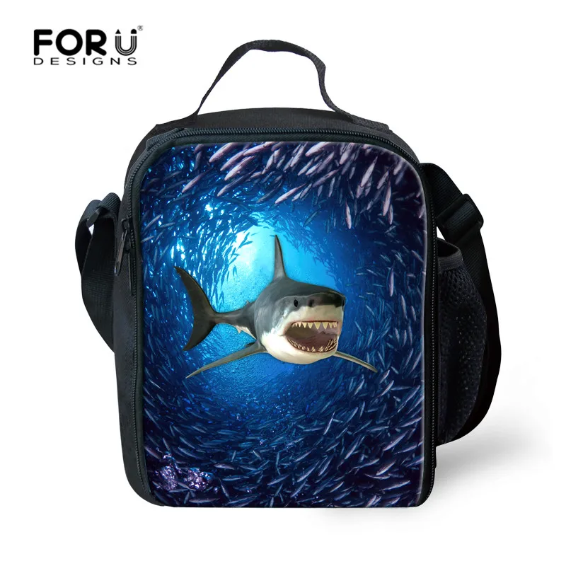 Bolsa do Piquenique Forudesigns Tubarão Engraçado Almoço Portátil Bolsas Térmicos Isolados Lunchbags Mulheres Filhos Tote Escola Lancheira Alimentos