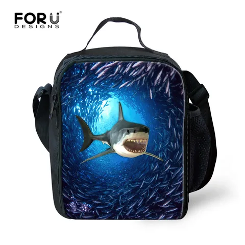 Bolsa do Piquenique Forudesigns Tubarão Engraçado Almoço Portátil Bolsas Térmicos Isolados Lunchbags Mulheres Filhos Tote Escola Lancheira Alimentos