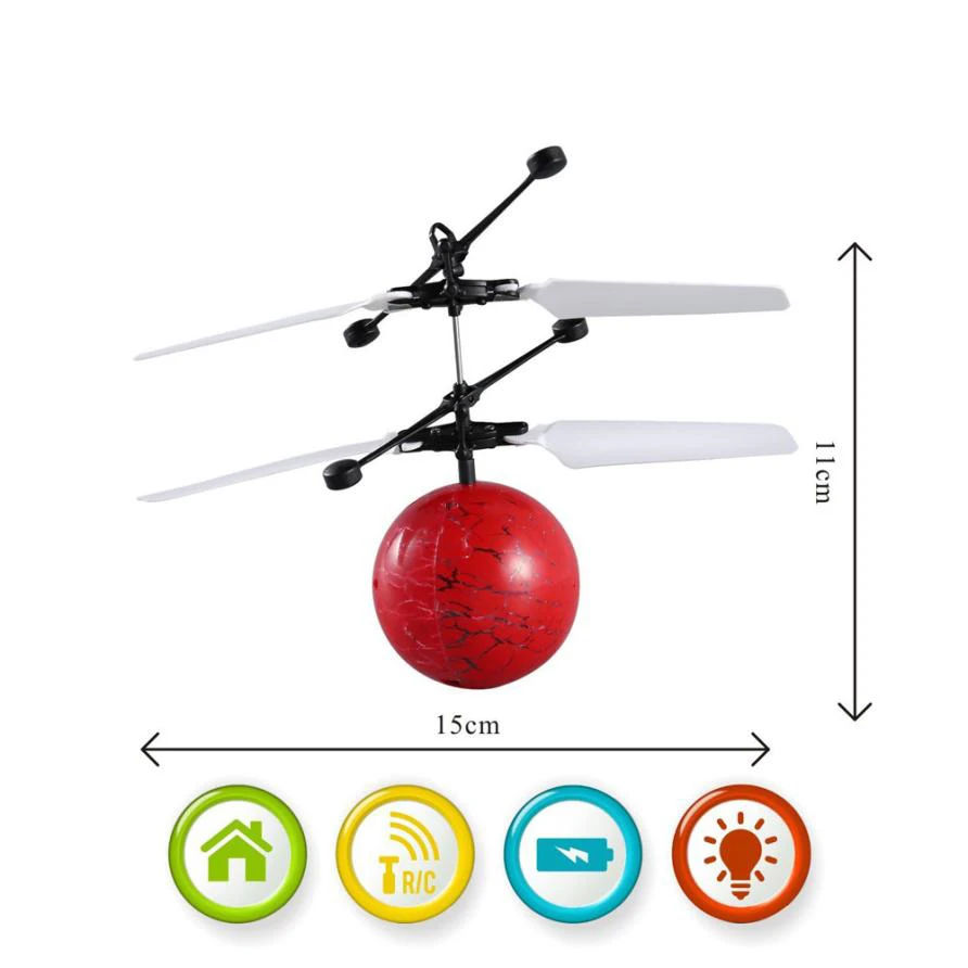 Flytec летающий мяч-вертолет мяч встроенный сверкающих светодиодный освещения летающие игрушки для Для детей подростков подарок