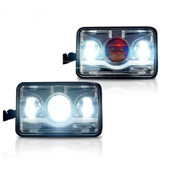 

4x6 45w led lamp motorbike headlight red devil eye angel eyes heads headlights for yamaha for honda