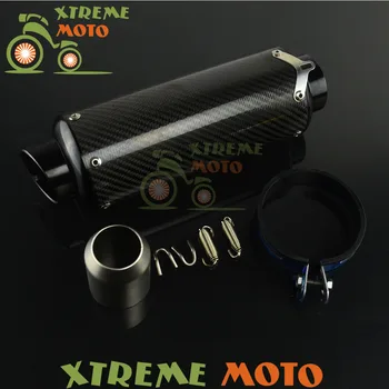 

38-51MM Universal Carbon Fiber Short Exhaust Mufflers Pipe Slip on For KTM CRF YZF RMZ RMX KLX WRF TTR DRZ Motorcycle Dirt Bike