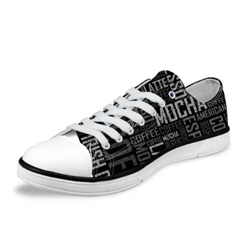 

Customized Black Classic Shoes For Men Letter Printing Low Style Vulcanized Flat Teen Student Cool Lace Up Shoes Boys Sneaker