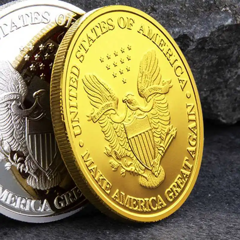 Президент Дональд Трамп инаугурационная позолоченная памятная Новая Монета Золото и серебро
