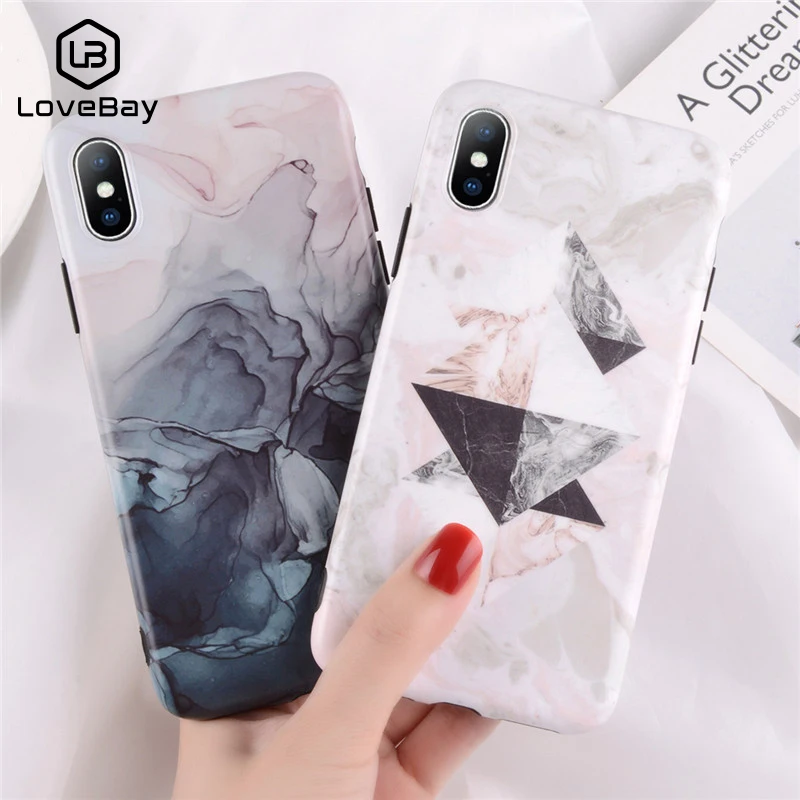 

Lovebay Phone Case For iPhone X 8 7 6 6s Plus Abstract Art Oil Avocado Painting Geometric Patterns Soft TPU Back Cover Cases