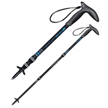 Изогнутая рукоятка из углеродного волокна с Т-образной ручкой, тростник для треккинга, трость для прогулок на открытом воздухе, портативная Выдвижная альпинистская походная палка