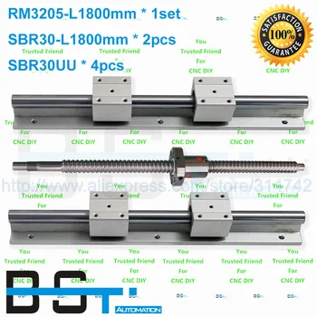 

2pcs SBR30 1800mm linear rail guide + 4pcs SBR30UU + 1set 3205 Ball screw L1800mm with SFU3205 Ballnut